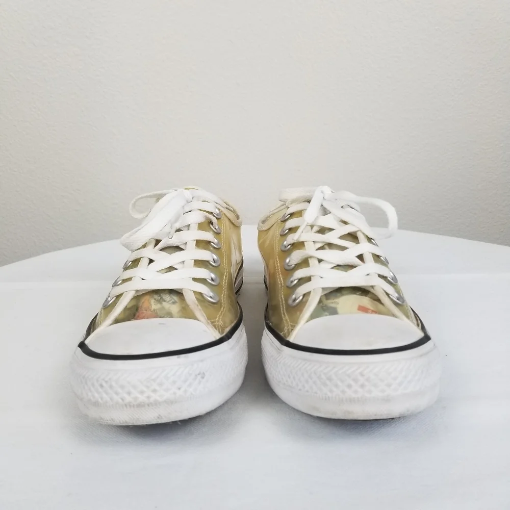 Converse 90s/Y2K Style Clear PVC Low Top Chuck Taylor Sneakers Size 8